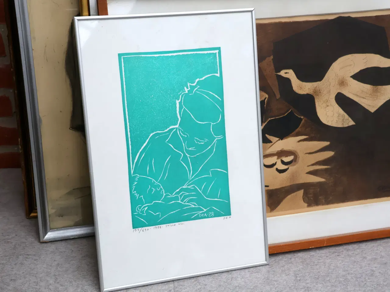 Billede 3 -  11 Stk Div litografier, malerier m.m. 