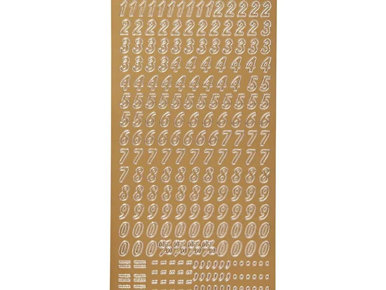Billede 1 - Stickers, tal, ark 10x23 cm, guld, 1 ark