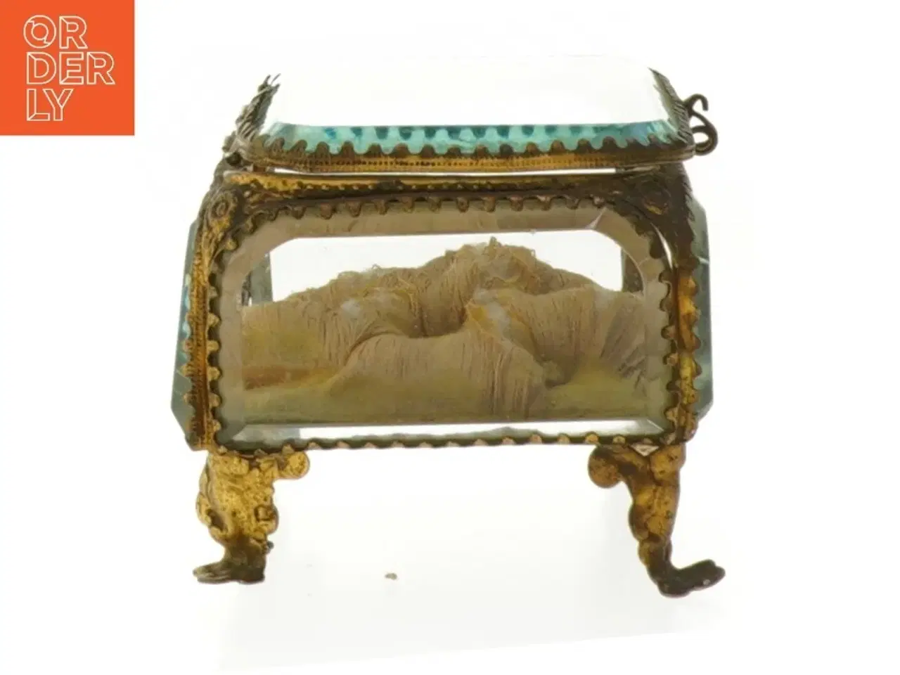 Billede 3 - Fransk smykkeskrin, antikt vintage (str. 13x8 cm)