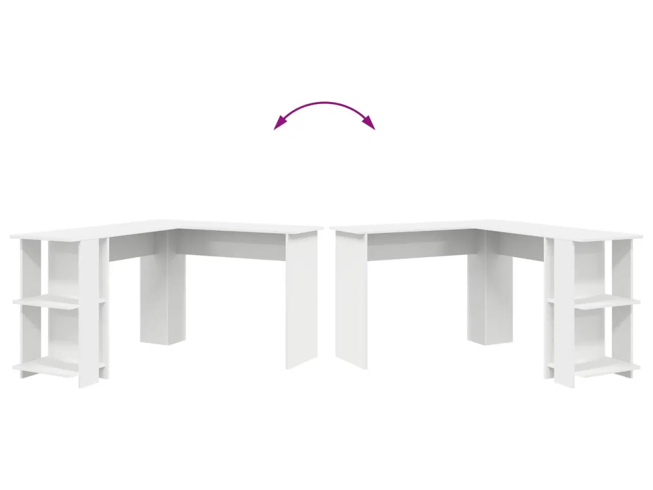 Billede 5 - Hjørneskrivebord med opbevaring Hvid 140 x 113,5 x 75 cm