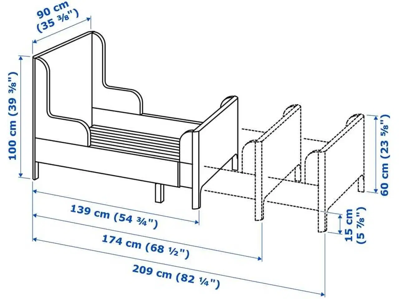 Billede 2 - BUSUNGE seng fra IKEA