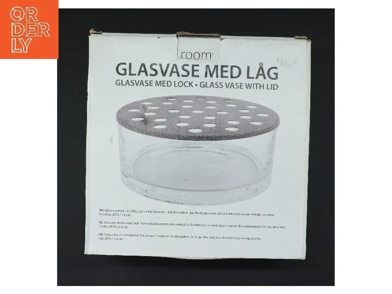 Billede 4 - Glasvase med låg med huller i (str. Ø 20 cm)