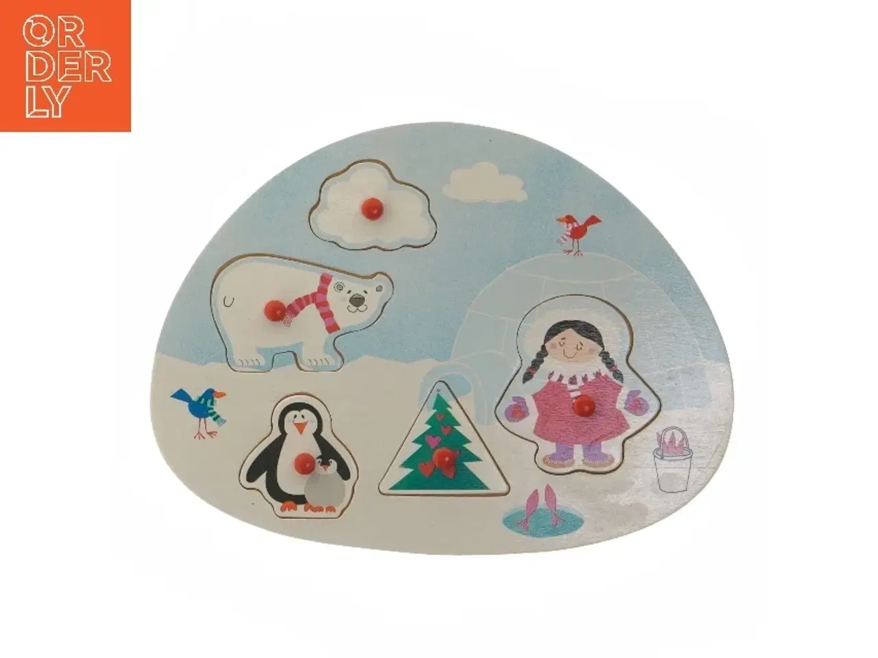 Billede 1 - Billedpuslespil i isbjørn-tema (str. Ø 26x Ø 20 cm)