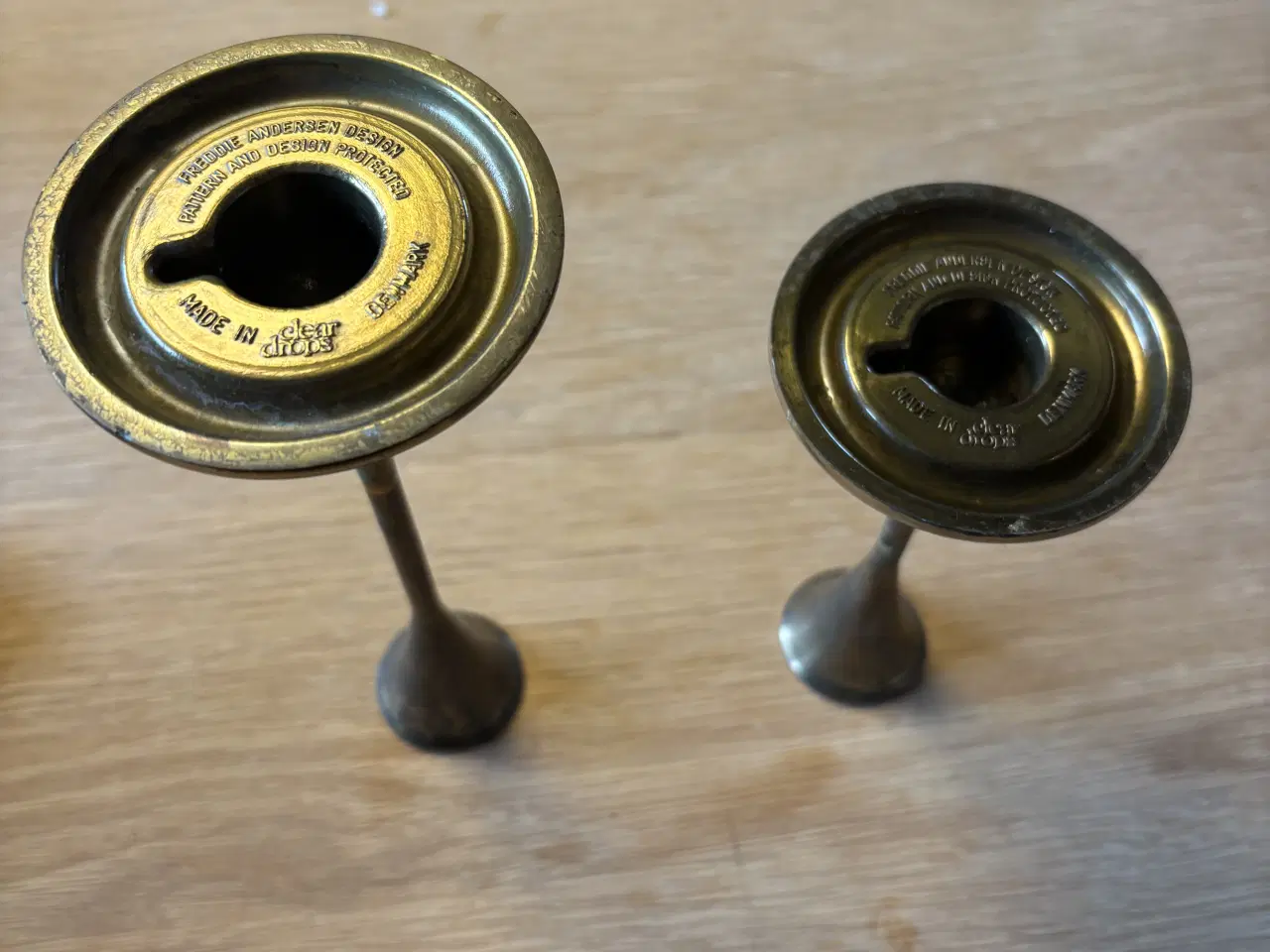Billede 2 - Freddie Andersen Messing Lysestager Clear Drops