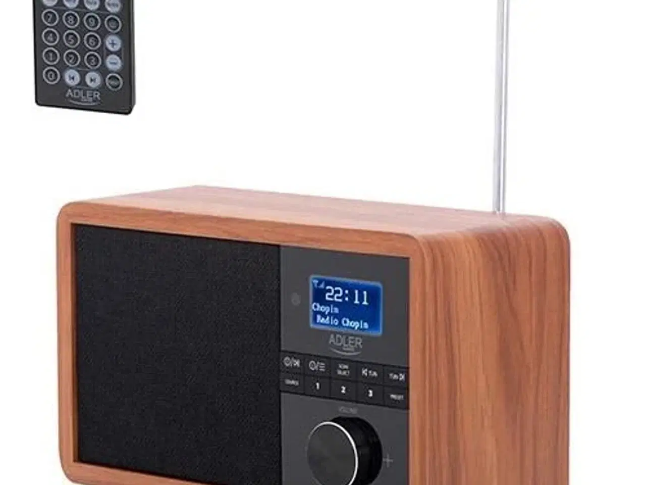 Billede 9 - Radio med vækkeur DAB+/FM – Adler AD 1184, træ/sort