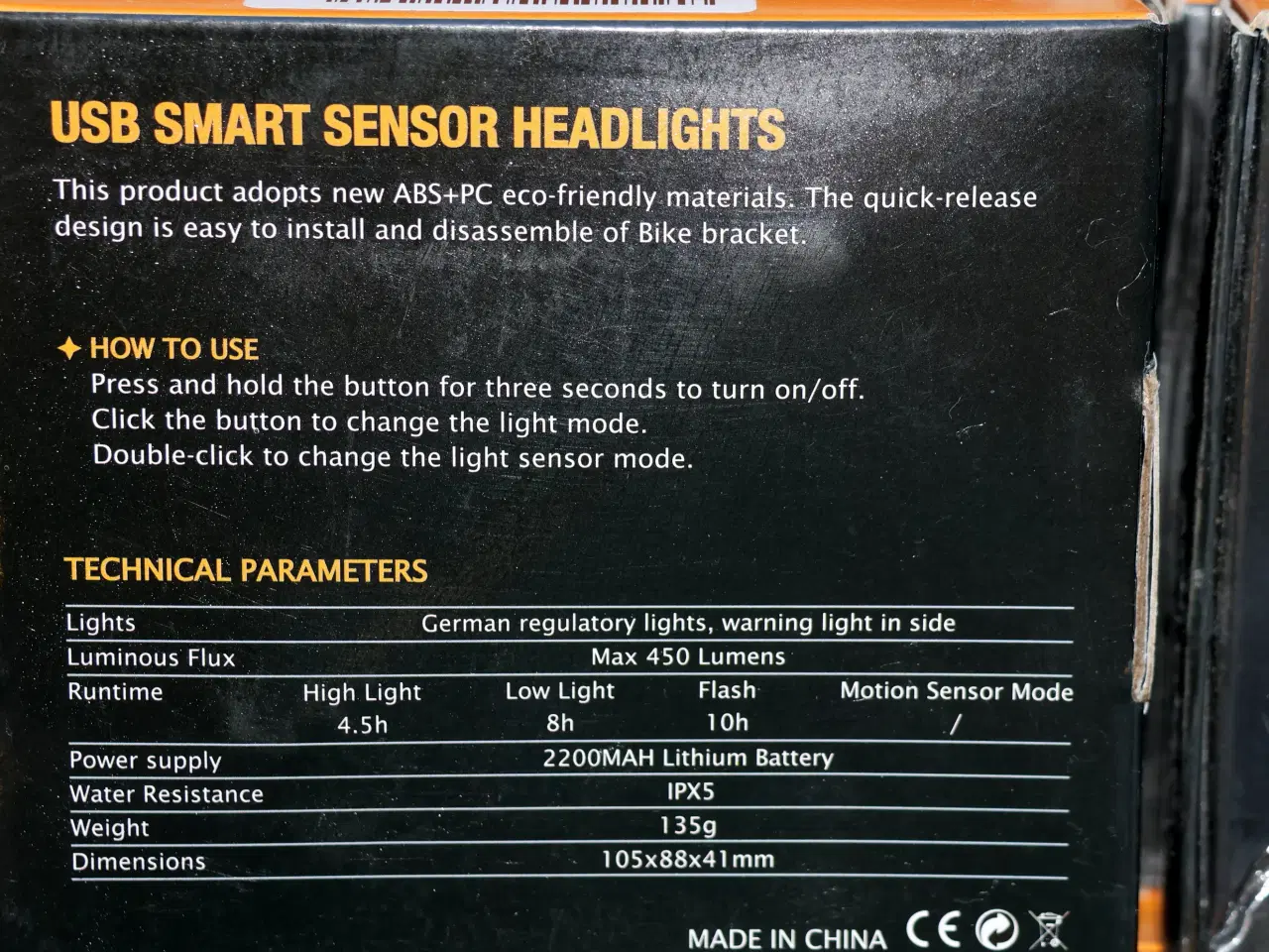 Billede 2 -  20 Stk Opladelige smart sensor cykellygter