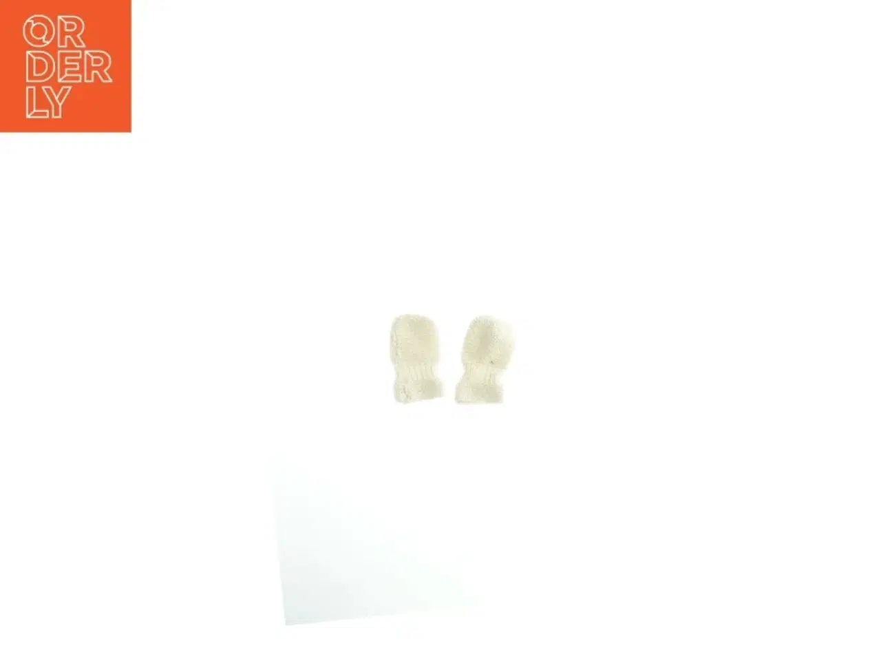 Billede 2 - Hvide strikvanter til baby (str. 13x8 cm)