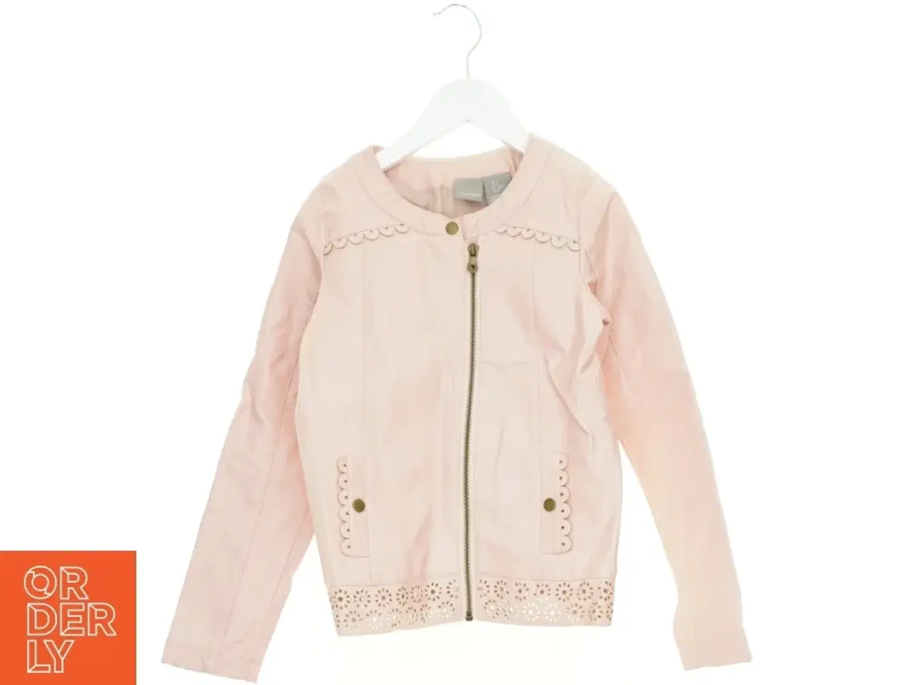 Billede 1 - Tahari Jakke i Læder look med Blonde Cutouts (str. 128 cm)
