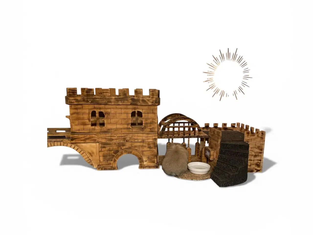 Billede 10 - 🐰 Unikt håndbygget kaninfort “Bunnywood”