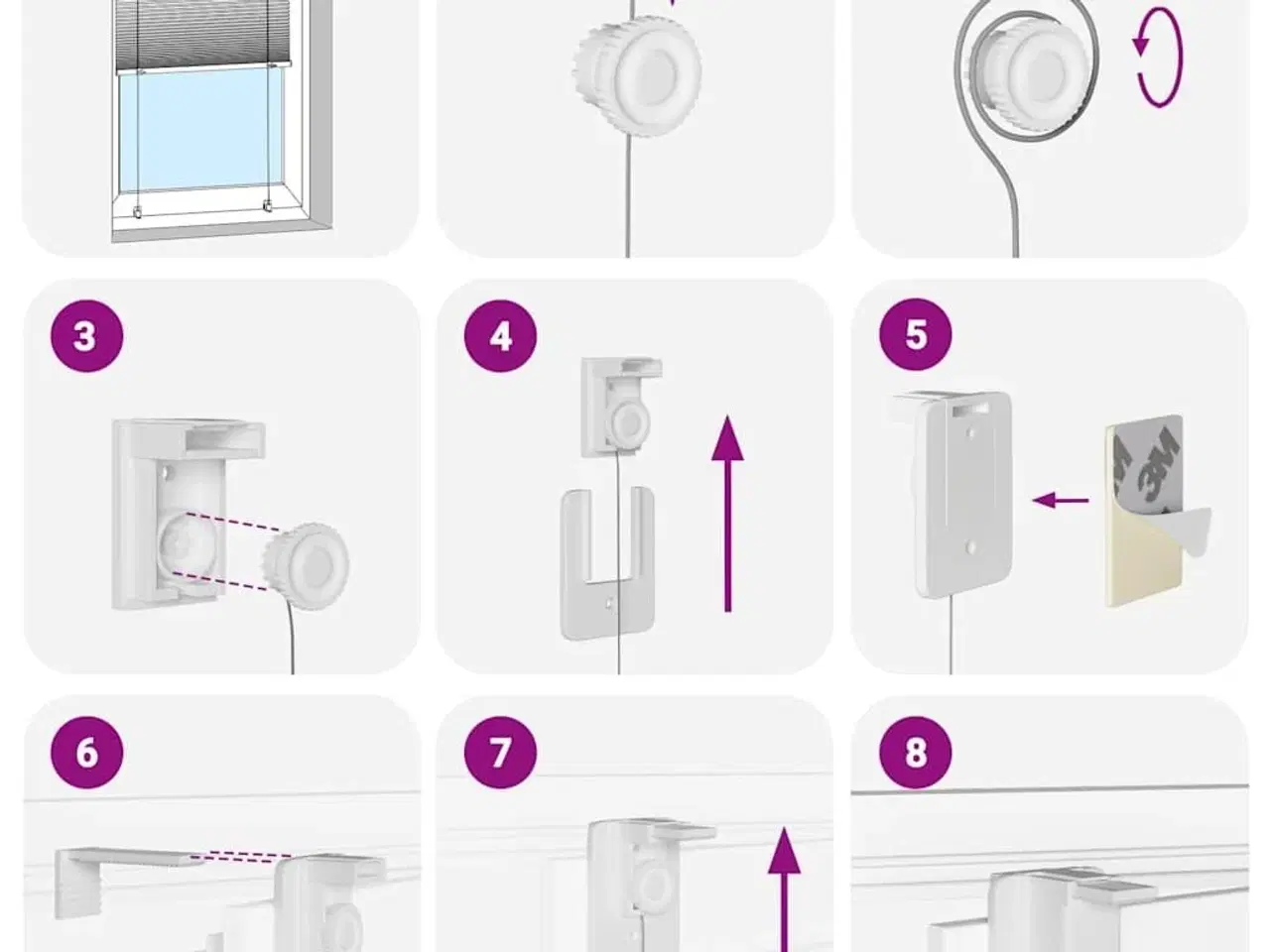 Billede 5 - Plisségardin Hvid 75x200 cm Stofbredde 74,4 cm Polyester