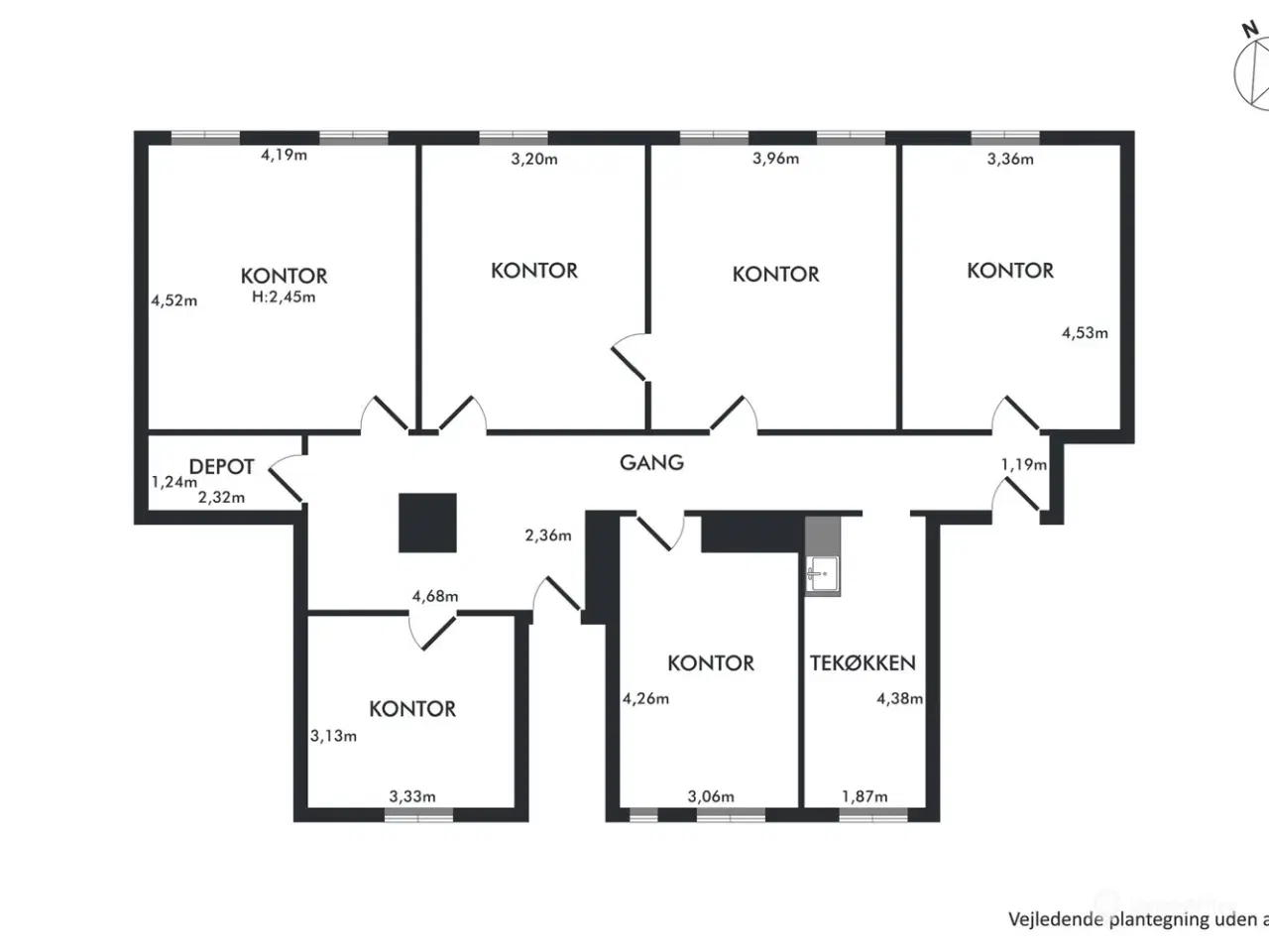 Billede 11 - 156 m² lyst kontor med udsigt til Botanisk Have