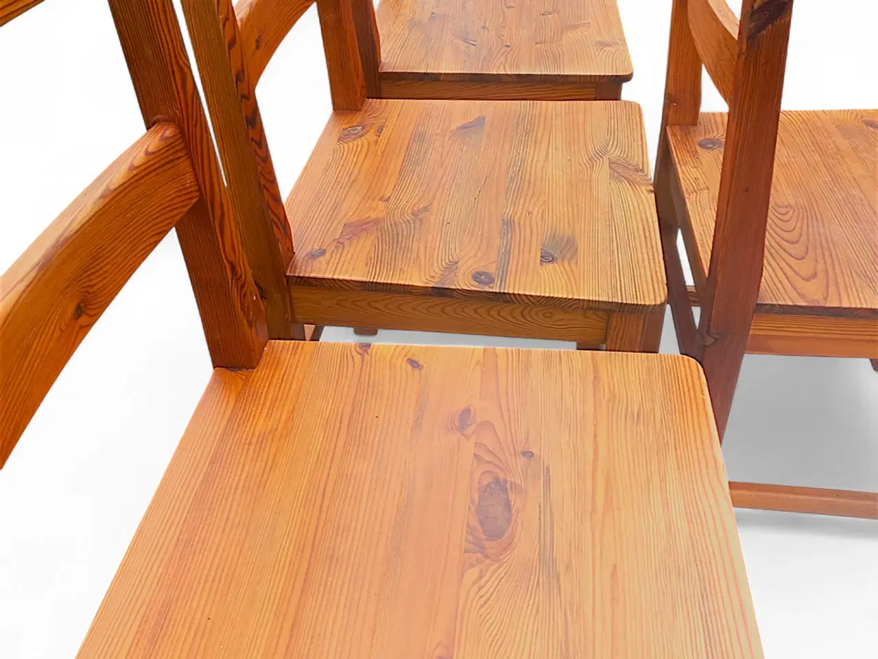 Billede 4 - Sæt med 4 vintage fyrretræsstole – 1970’erne