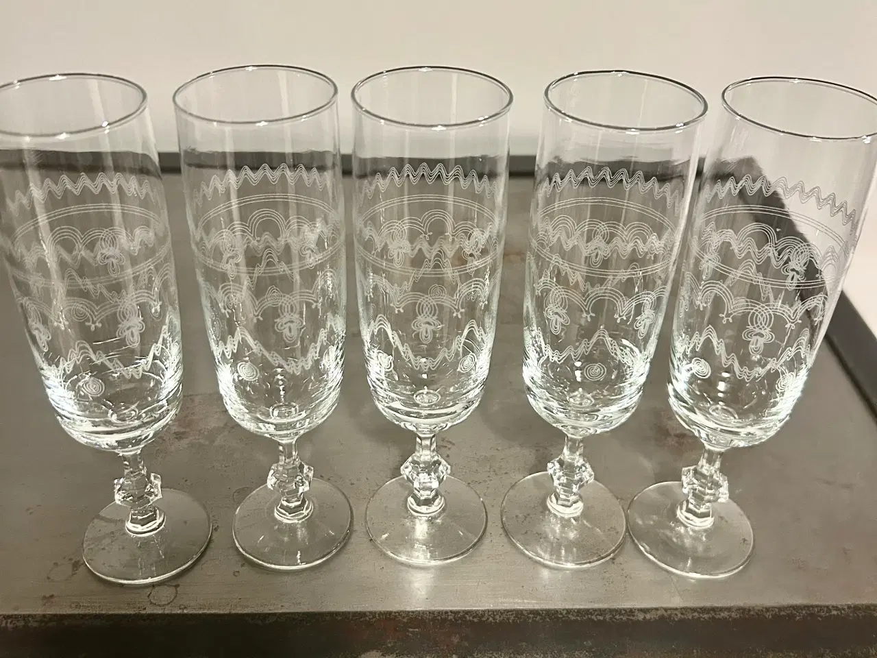 Billede 1 - 5 dekorative krystal champagne fløjter