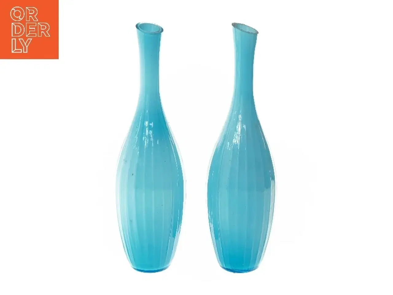 Billede 1 - To blå glasvaser (str. 38 cm)