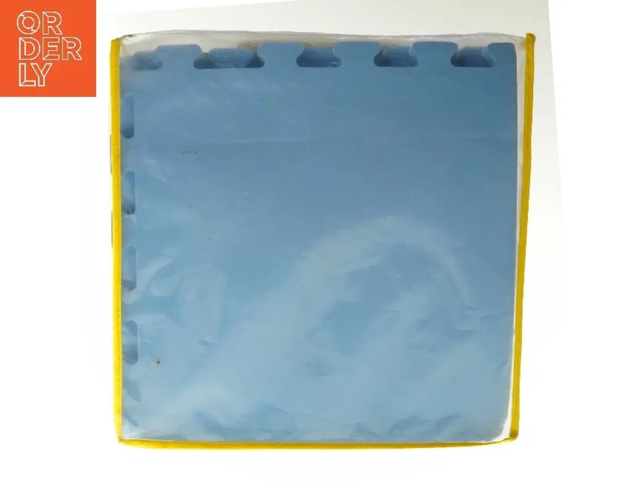 Billede 3 - Blå skumpuslespil med gule kantbånd (str. 33x33 cm)