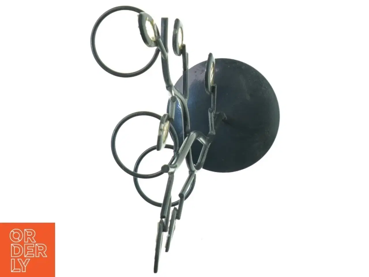 Billede 4 - Metal Lysestage Træ med lysegule facetslebede blade til fyrfadslys (str. 30 x 11 cm)