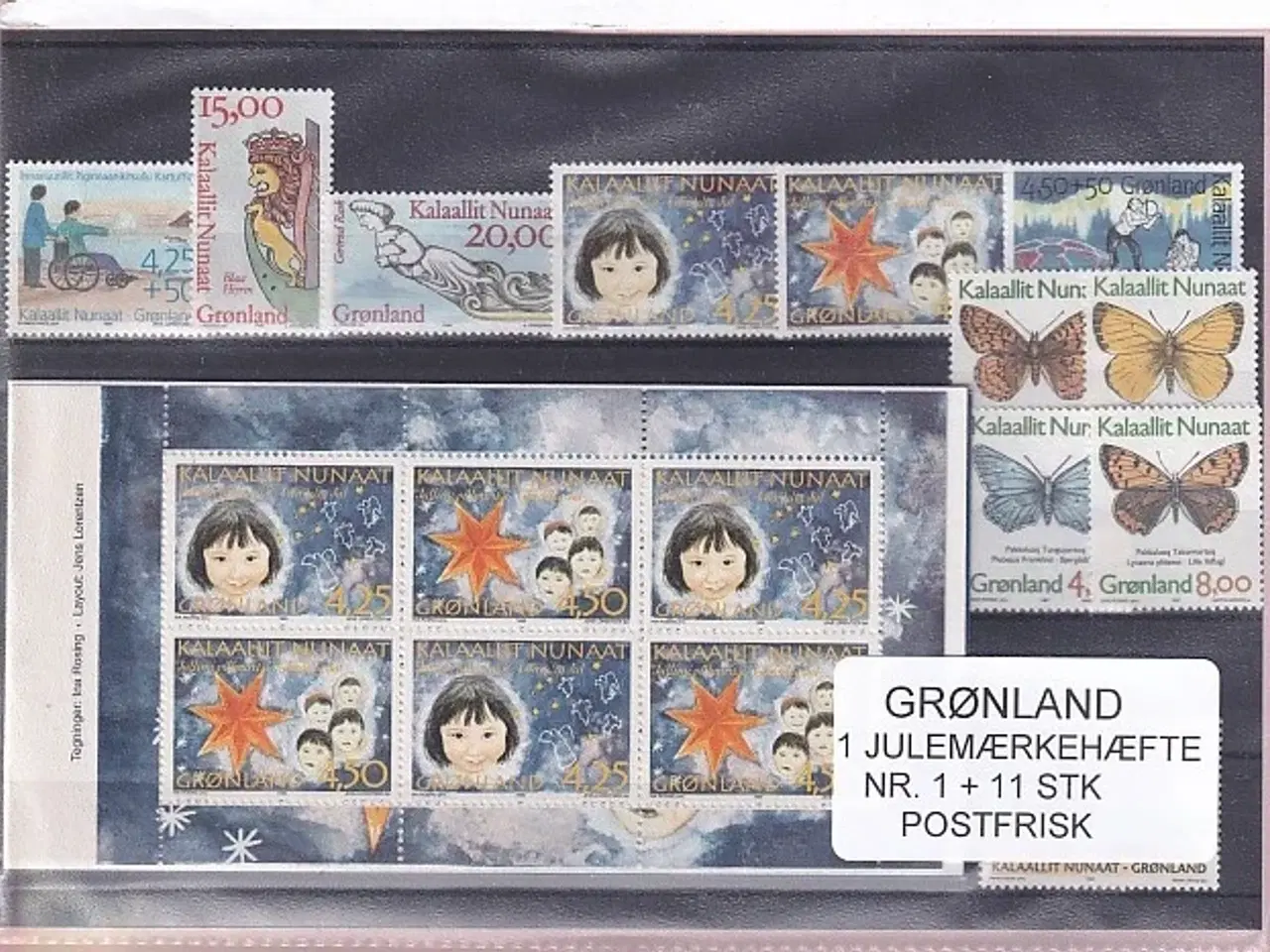 Billede 1 - Grønland - Julemærkehæfte Nr. 1 + 11 Stk. - Postfrisk