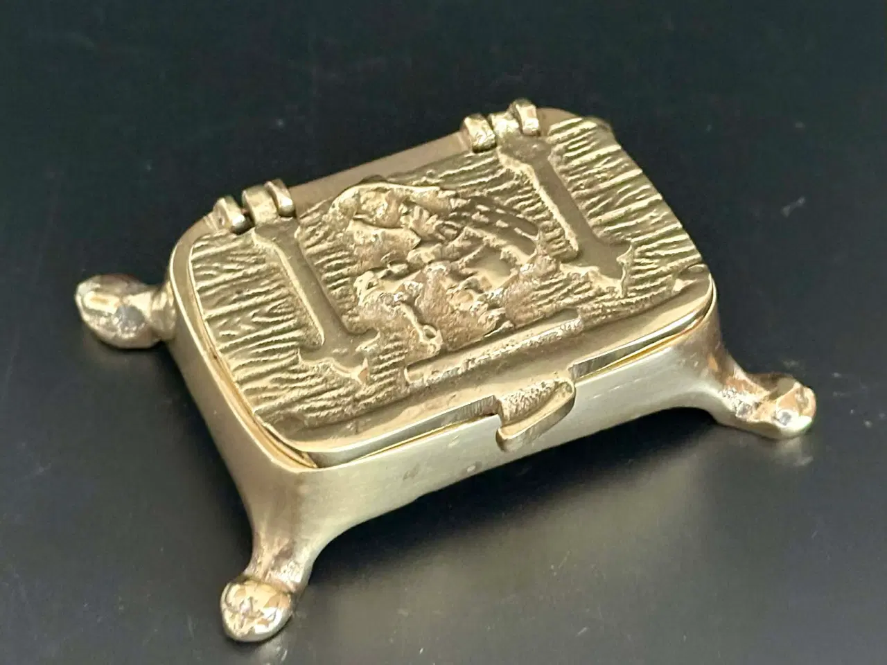 Billede 3 - To små antikke æsker af messing og bronze