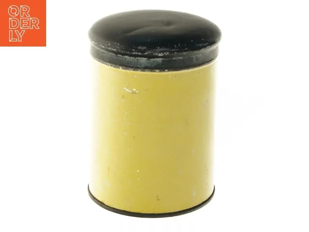 Billede 1 - Metalbeholder med låg (str. Ø 10 cm længde 13,5 cm)