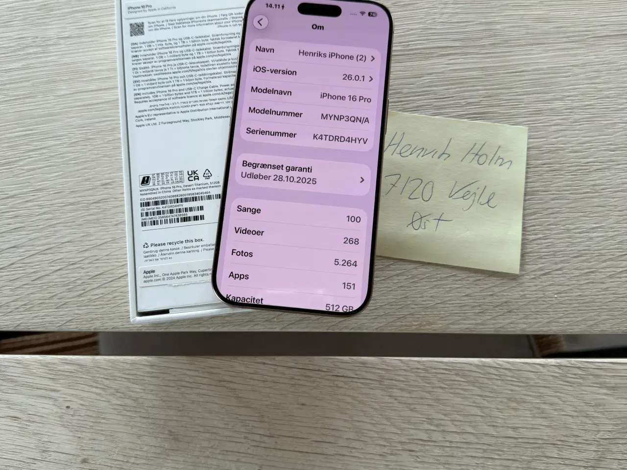 Billede 8 - iPhone 16 Pro 512 GB Desert Titanium.