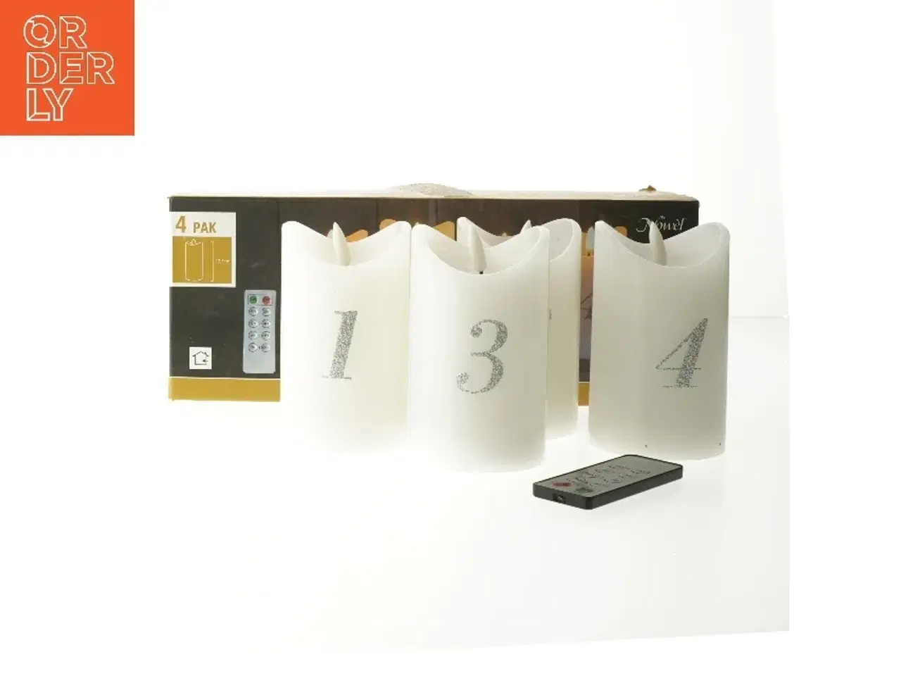 Billede 1 - Nye LED adventslys med fjernbetjening fra Nowel (str. 12,5 cm)