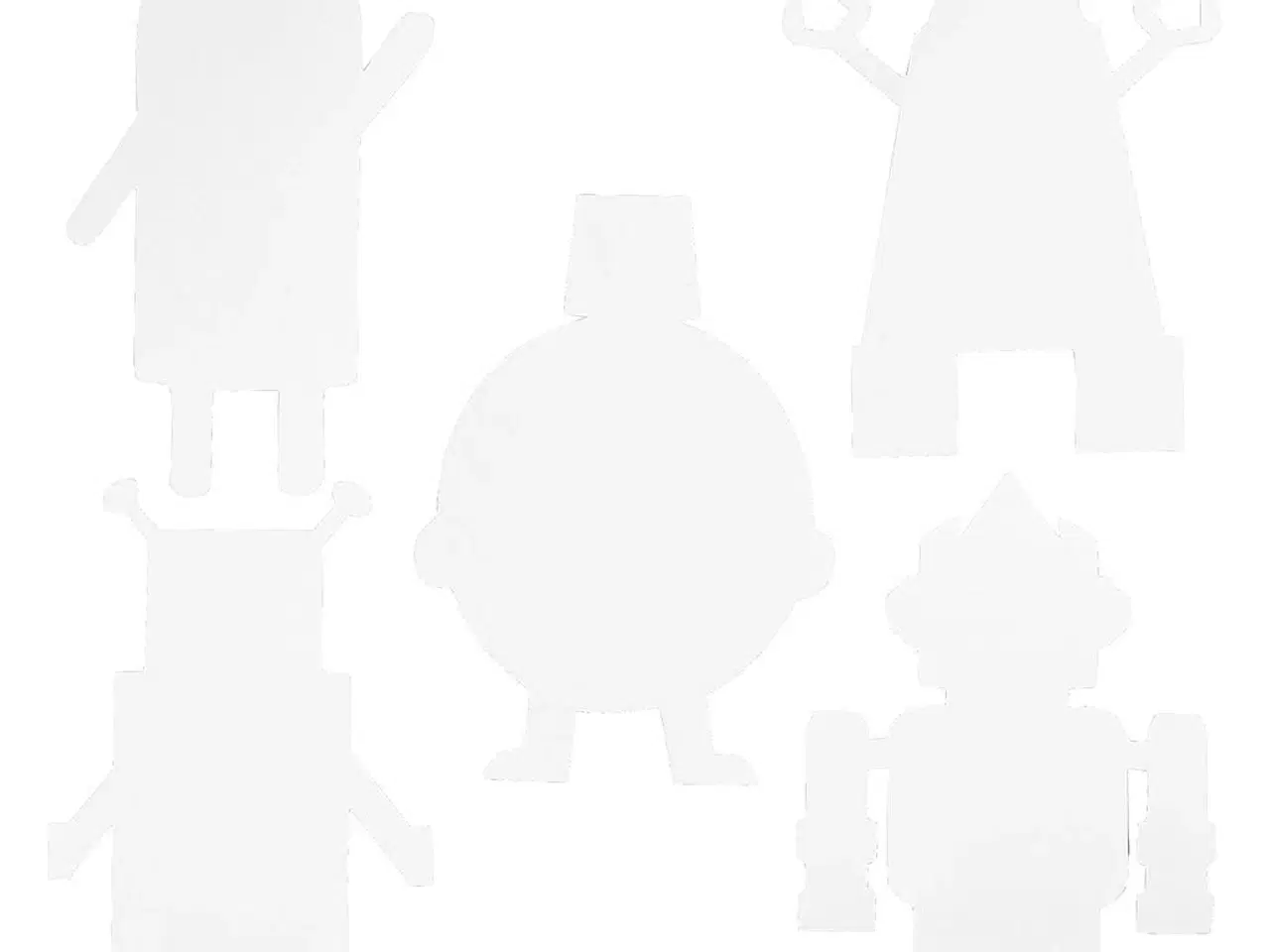 Billede 1 - Robotter, H: 22,5-24 cm, B: 15-16 cm, 230 g, hvid, 16stk./ 1 pk.
