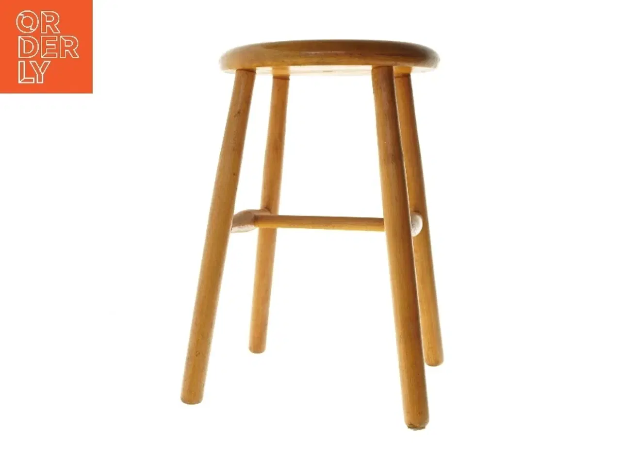 Billede 1 - Rund træskammel (str. Ø 29x48 cm)