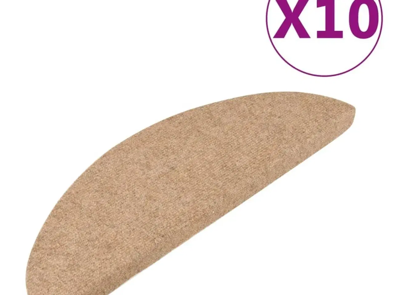 Billede 2 - Selvklæbende trappemåtter 10 stk. 56x17x3 cm beige