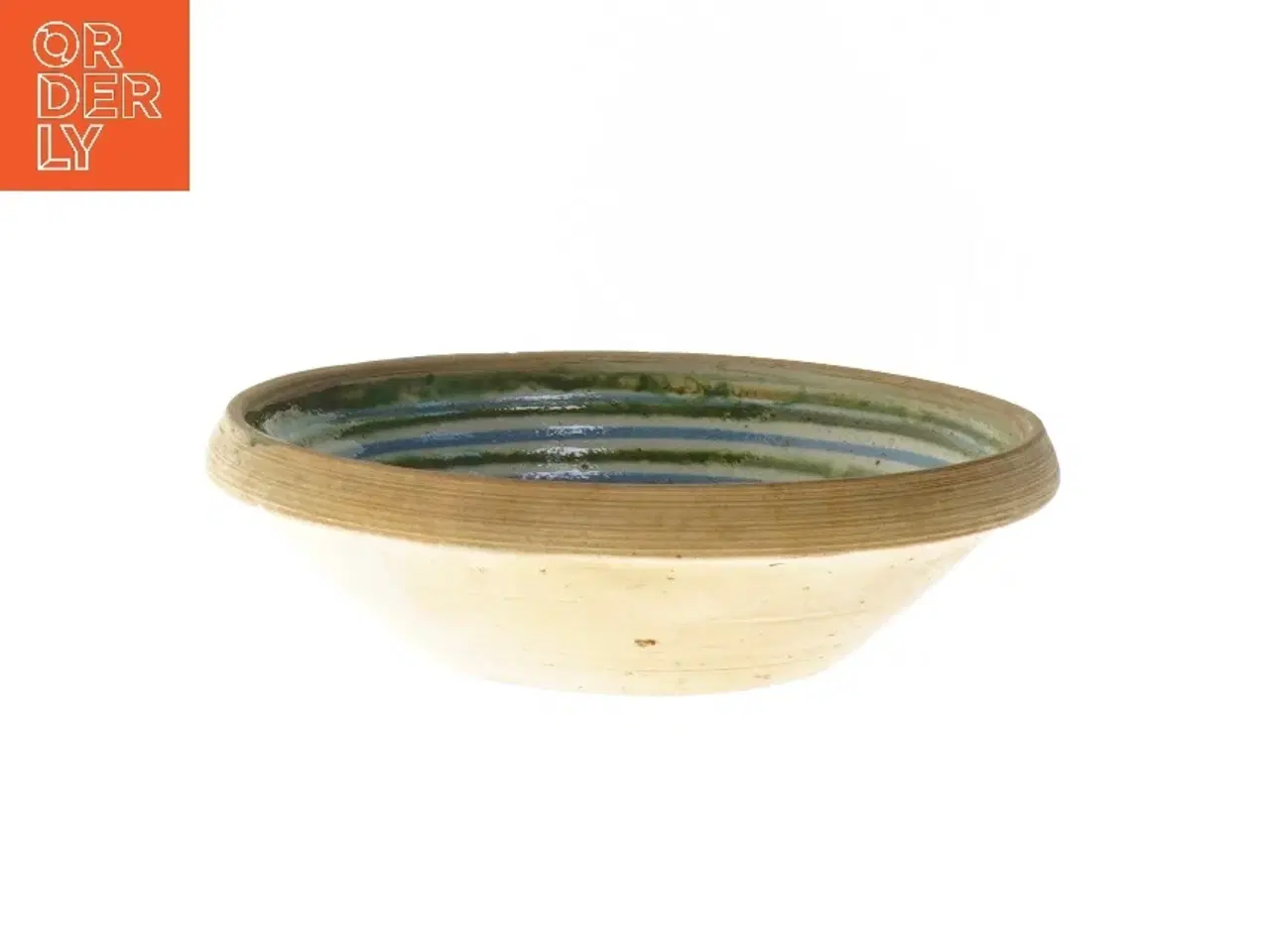 Billede 1 - Keramisk skål med striber (str. Ø 17,5 cm)