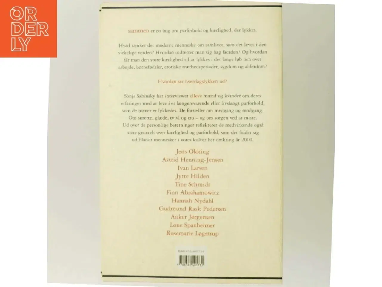 Billede 3 - Sammen : om kærlighed der lykkes : elleve interview af Sonja Sabinsky (Bog)