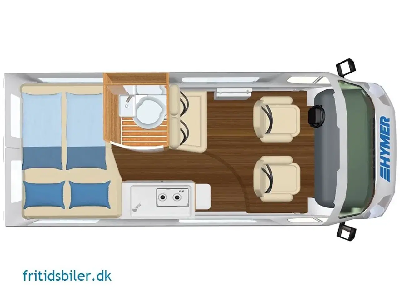 Billede 3 - 2024 - Hymer Campervan Ayers Rock   Campervan Ayers Rock Kompakt Fritidsbil på 5.41 meter med et omfattende udstyrsliste i en særdeles høj kvalitet