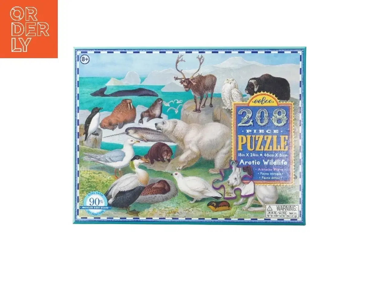 Billede 1 - 208 brikker puslespil med arktisk dyreliv fra eeBoo (str. 46x61 cm)