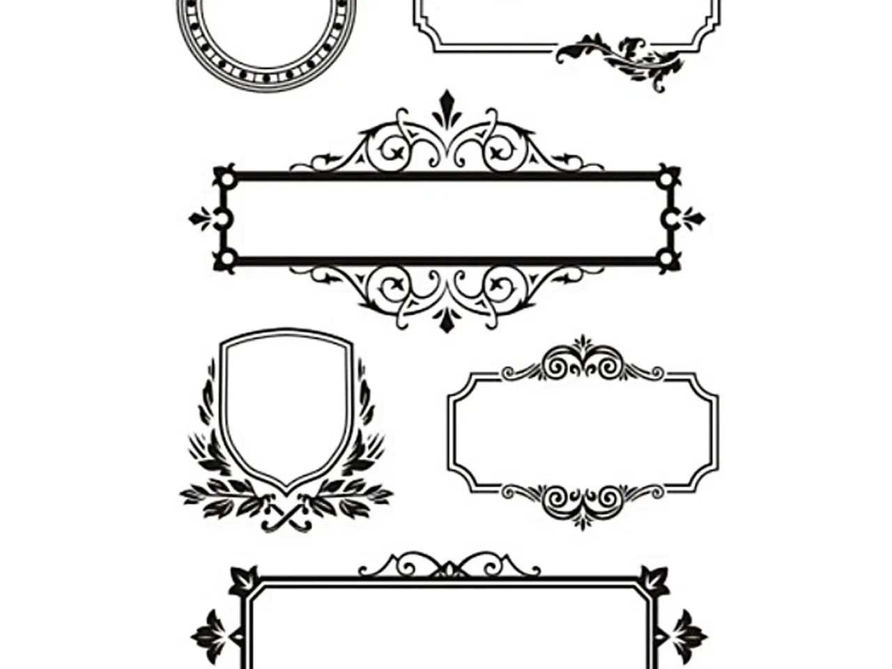 Billede 1 - Silikonestempler, rammer med ornamenter, ark 11x15,5 cm, 1 ark