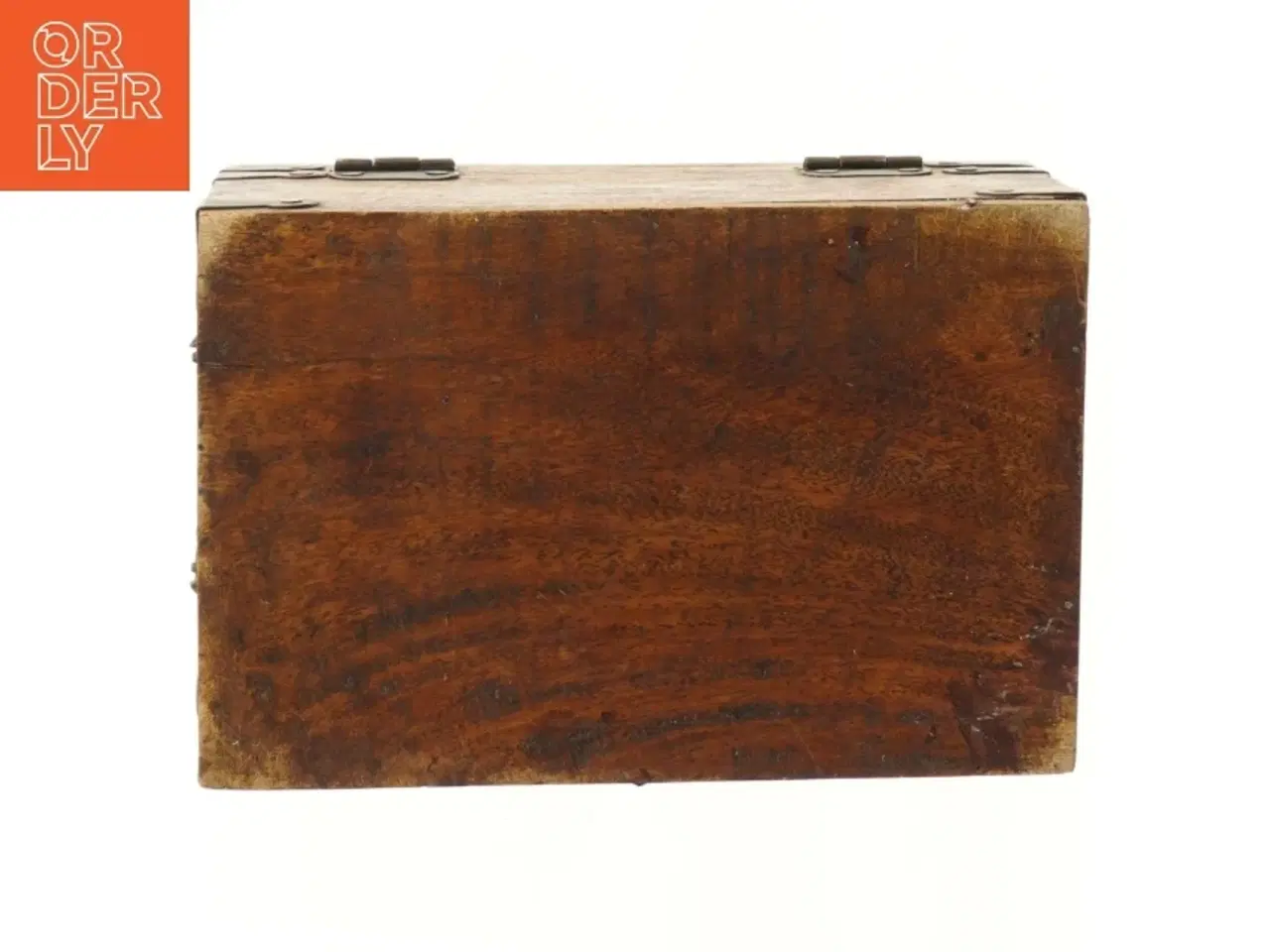 Billede 2 - Træ kiste med metalbeslag (str. 30,5x20x19,5 cm)