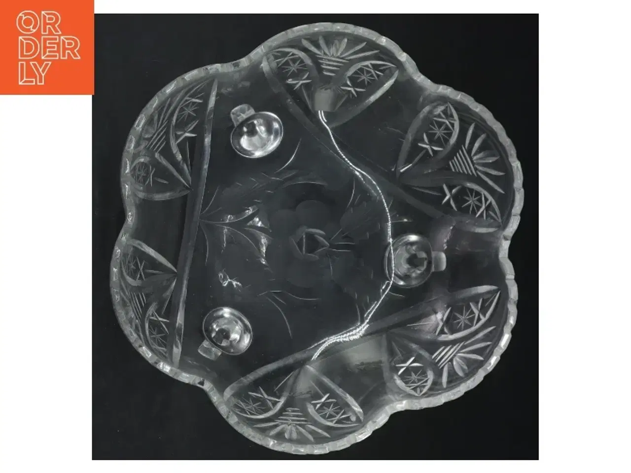 Billede 3 - Dekorativ glasskål med mønster (str. Ø 21 cm)