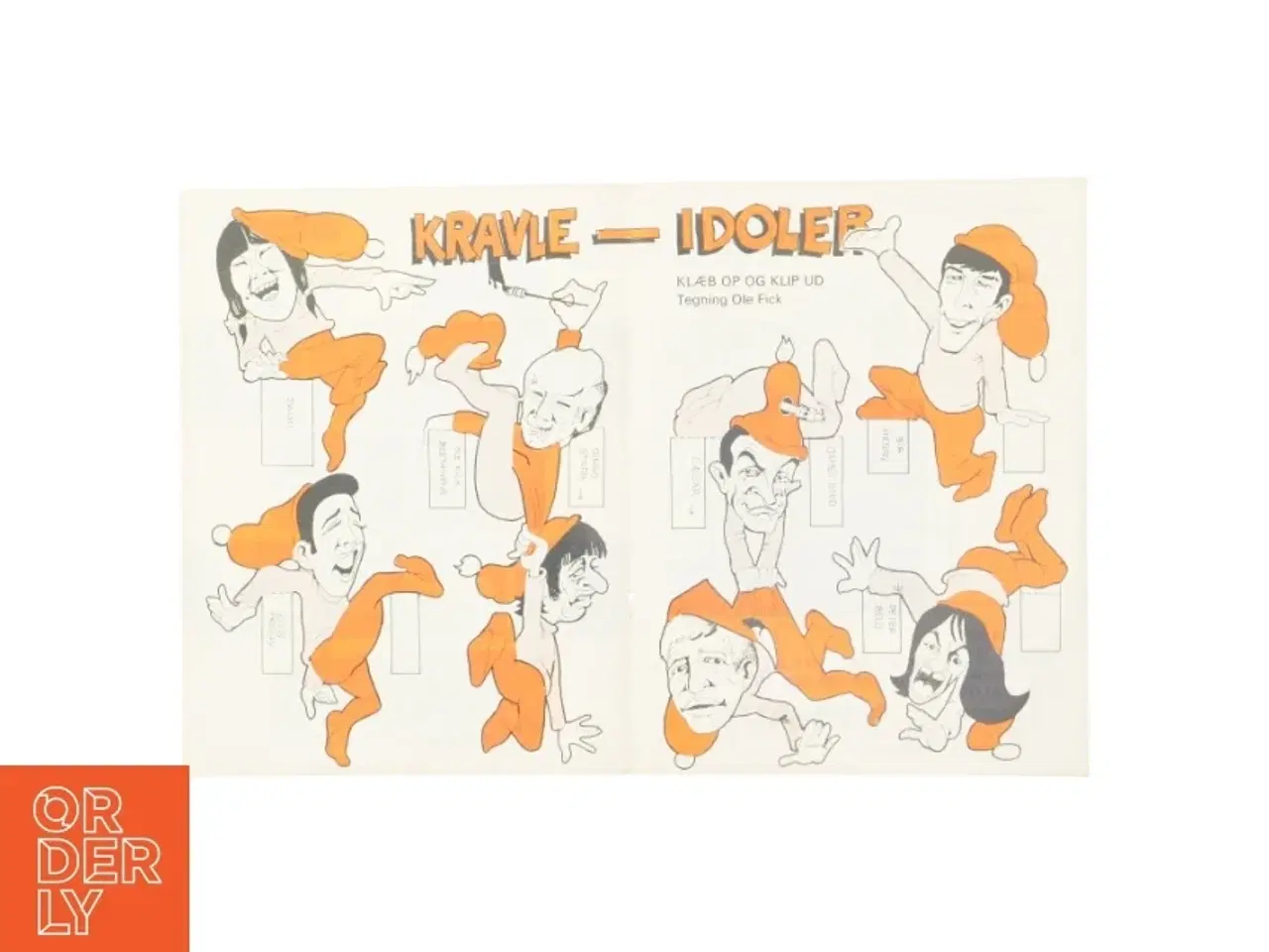 Billede 1 - Vintage kravlenisser fra bladet "Børge" (str. 30 x 23 cm) der forestiller tidens populære popsanger, bl.a. The Beatles.