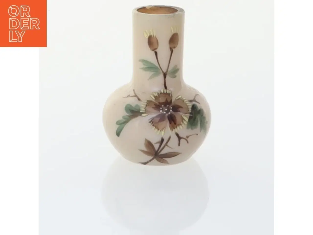 Billede 1 - Håndmalet Mundblæst Glas Vase (str. 7 x 5 cm)