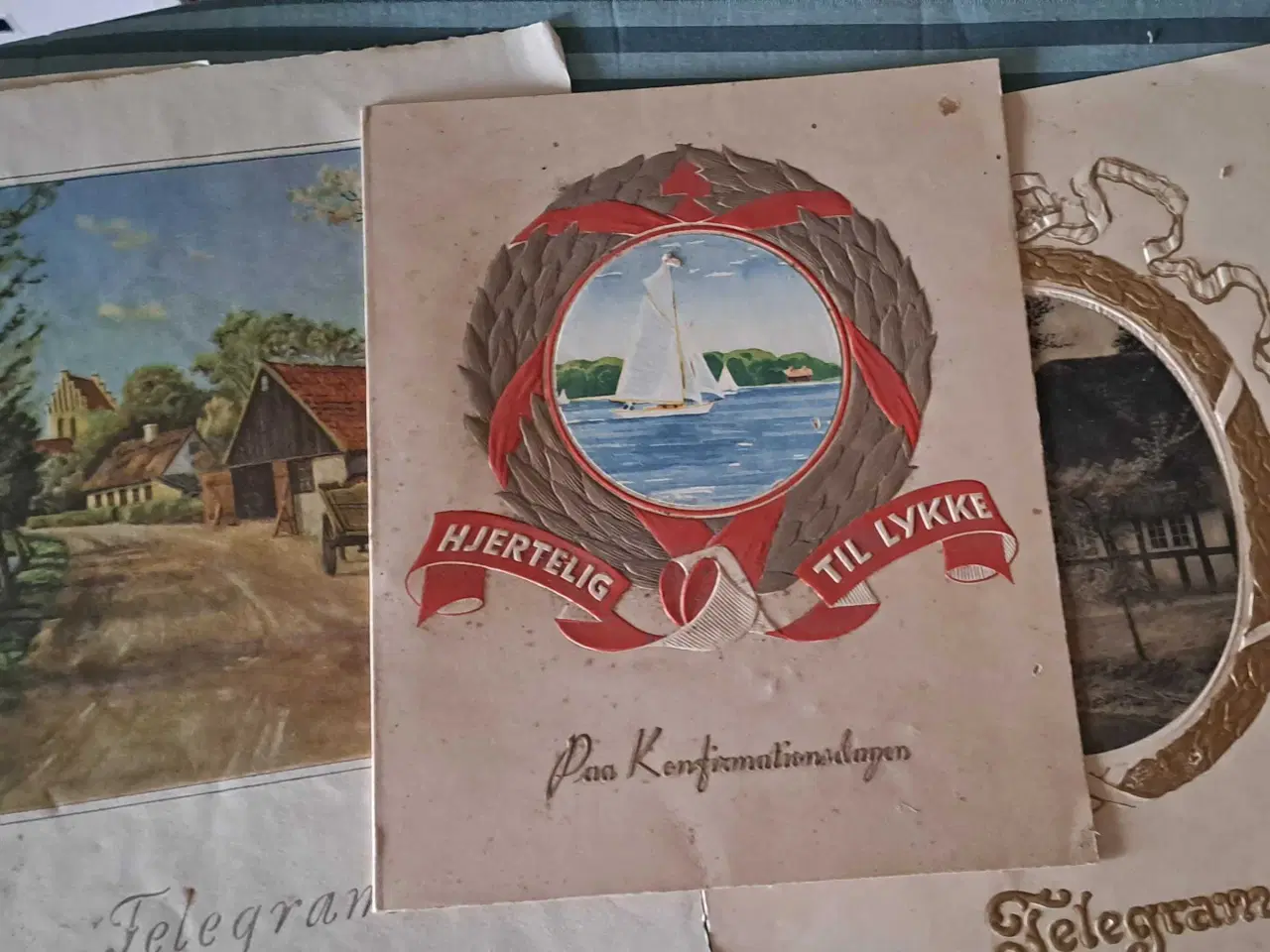 Billede 10 - Gamle bryllups og konfirmations telegrammer 