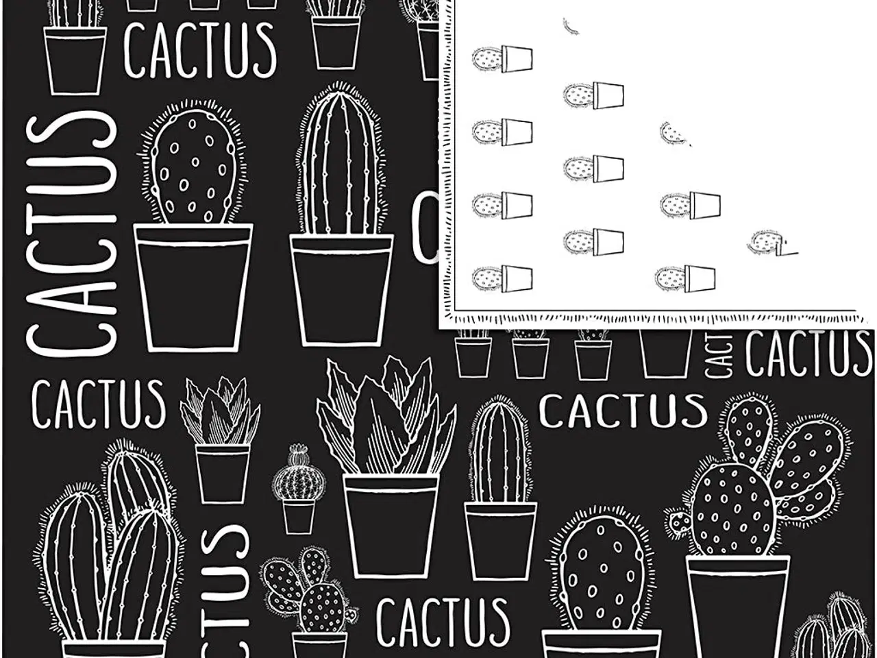 Billede 1 - Designpapir med Kaktusmotiv, 180 g, 5 ark