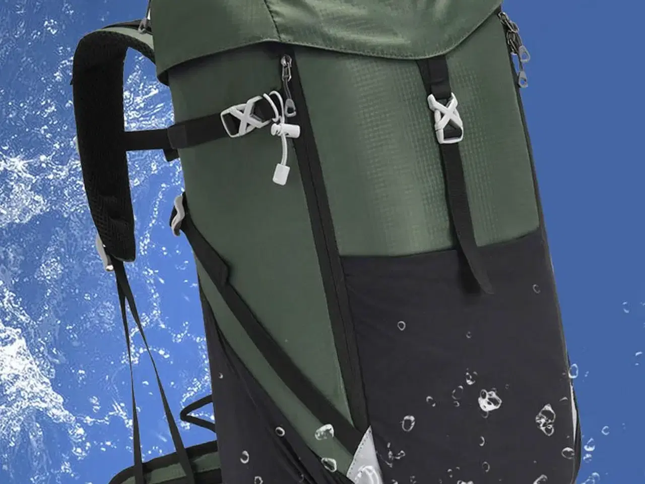 Billede 1 - Ny: Camino backpacker 50L Grøn Top og front åben