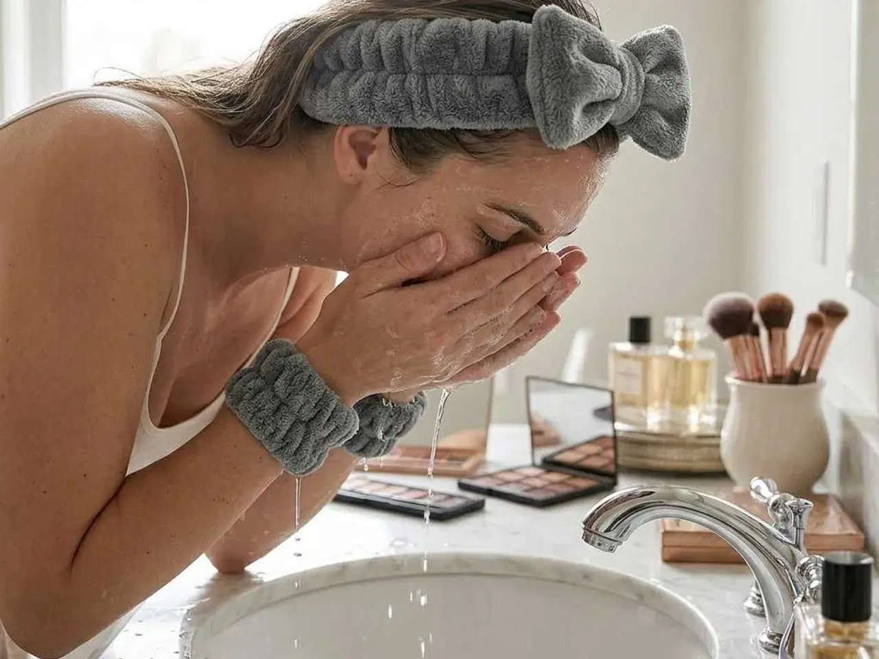 Billede 1 - Skincare / Wellness Sæt (Pandebånd + 2 Håndledsbån