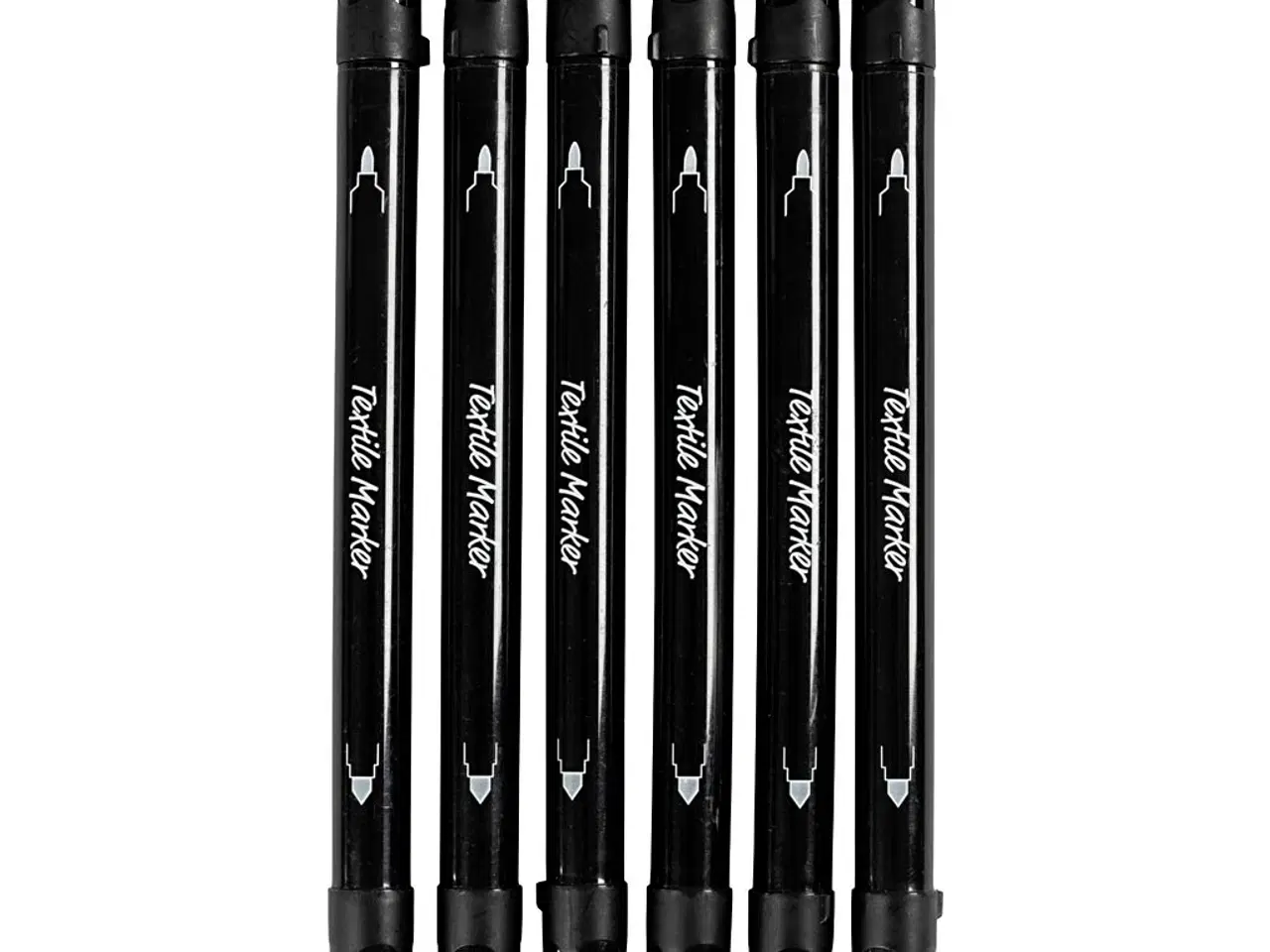 Billede 1 - Tekstiltusch, streg 2,3+3,6 mm, sort, 6 stk./ 1 pk.