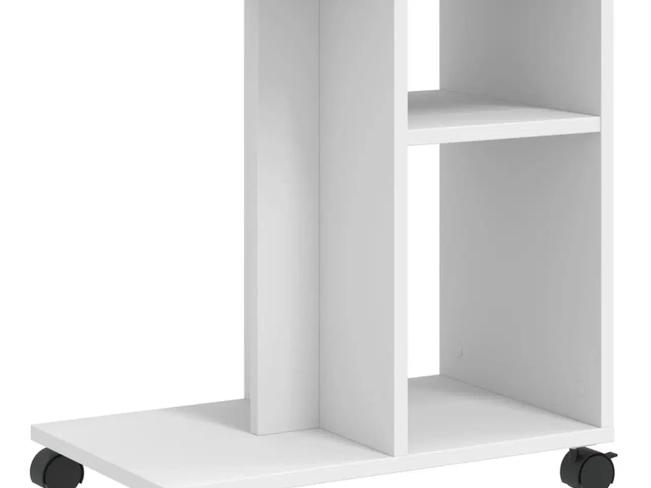 Billede 7 - Sidebord med hjul 50x30x55 cm konstrueret træ hvid