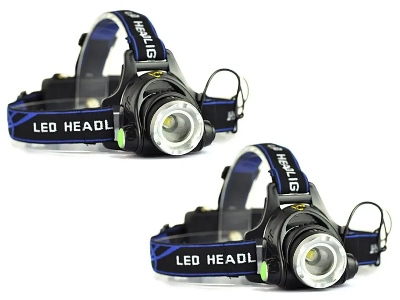 Billede 1 - 2 stk. Rav-pandelygte med kraftigt UV LED-lys.