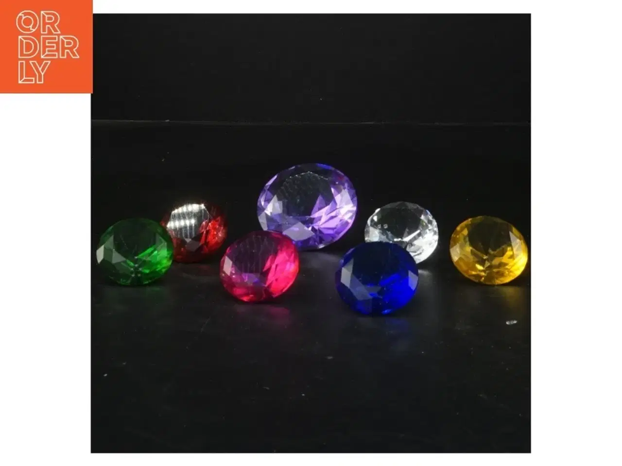 Billede 1 - Flerfarvede dekorative krystalsten (str. 6x3&4,5x2,5 cm)