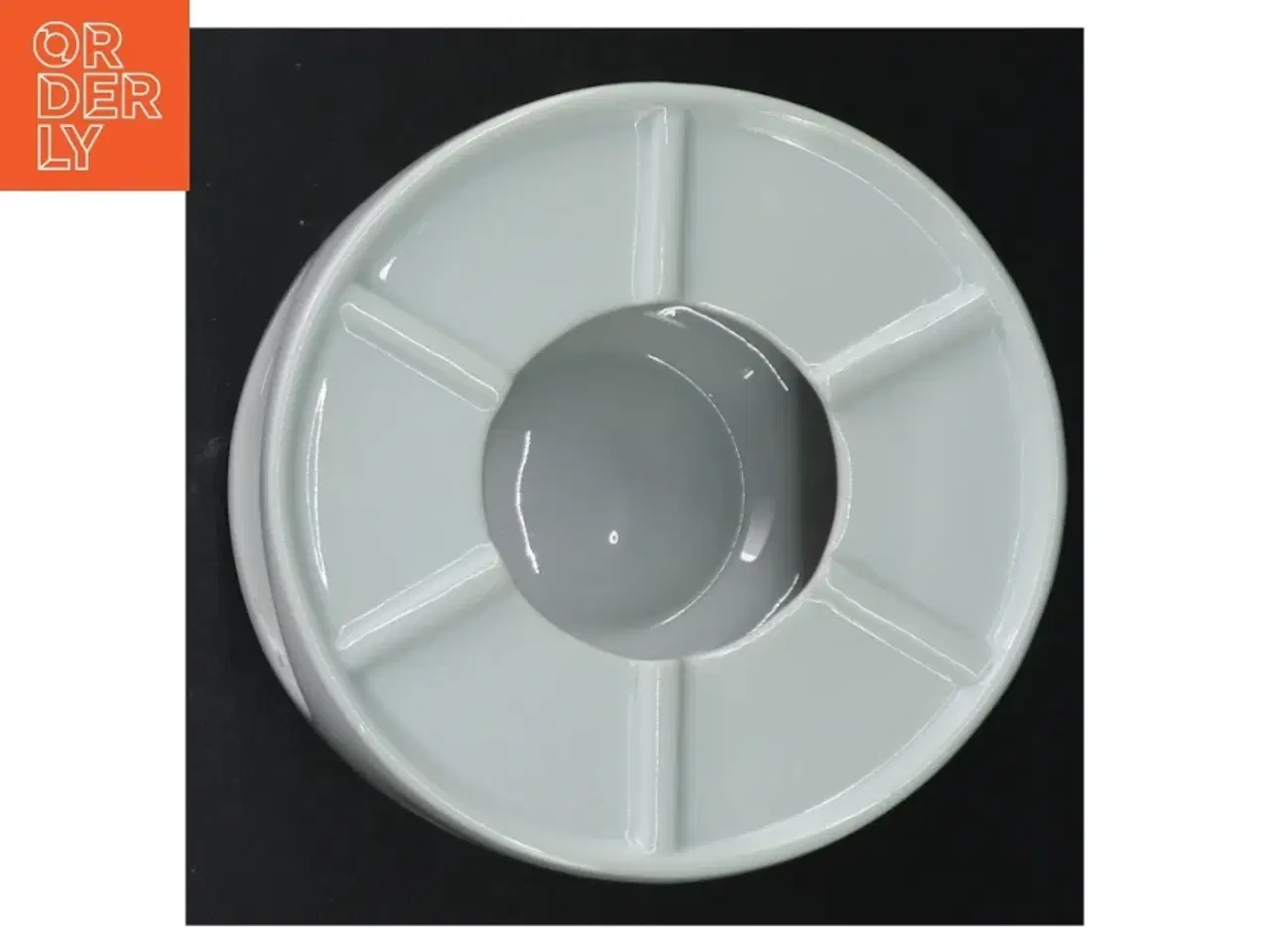 Billede 3 - Fyrfad i porcelæn (str. H 7 cm. ø. 13,5 cm)