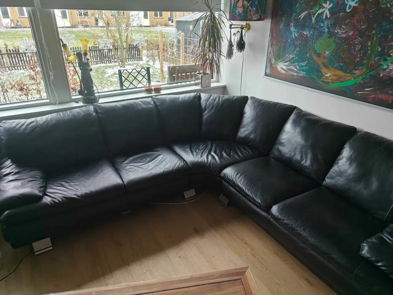 Billede 1 - Solid hjørnesofa i læder