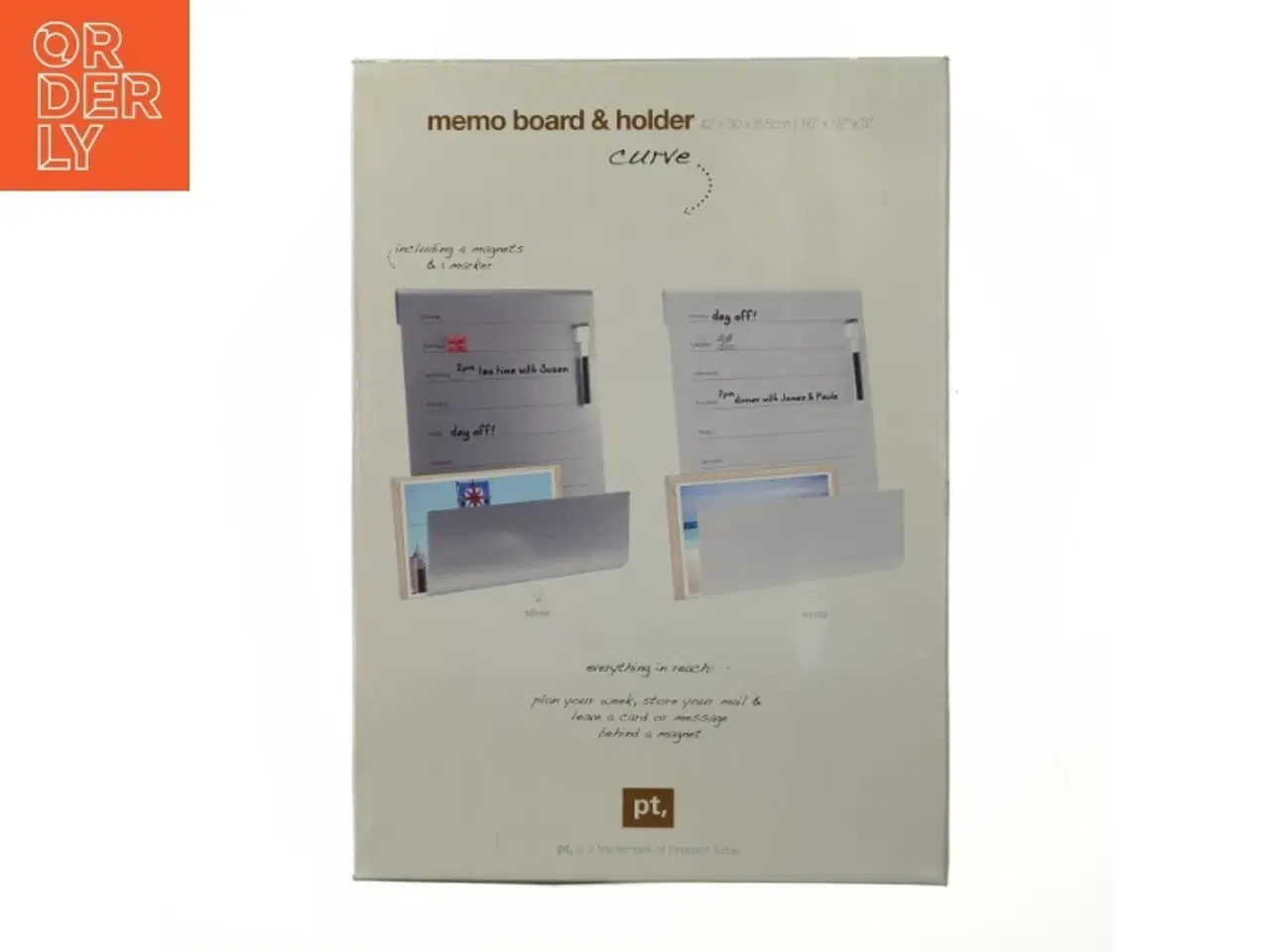 Billede 2 - Memo board & holder fra Curve (str. 42x30x8,5 cm)