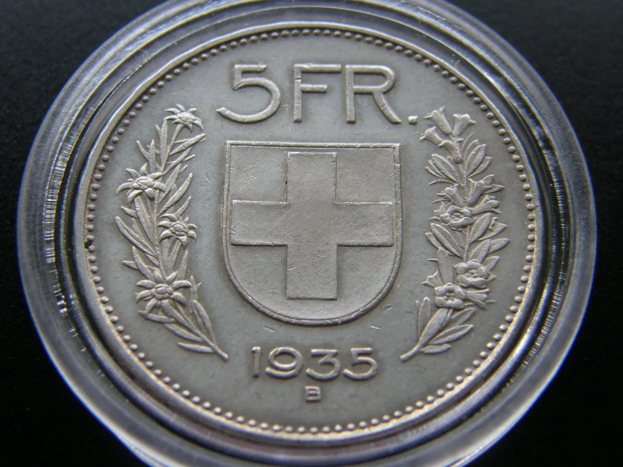 Billede 2 - Schweiz  5 Francs  1935 B  Sølv  KM#40