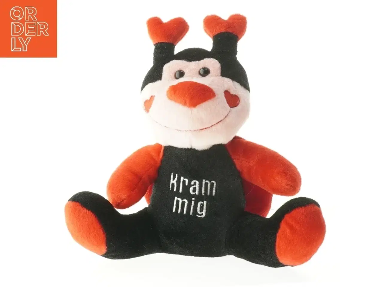 Billede 1 - Bamse mariehøne med tekst (str. 28 cm)